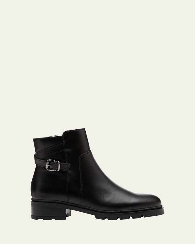 Shai Leather Buckle Ankle Booties